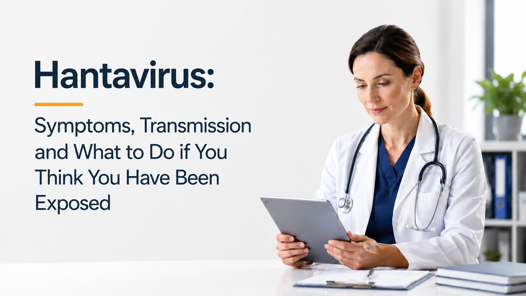 Hantavirus title with female doctor in image